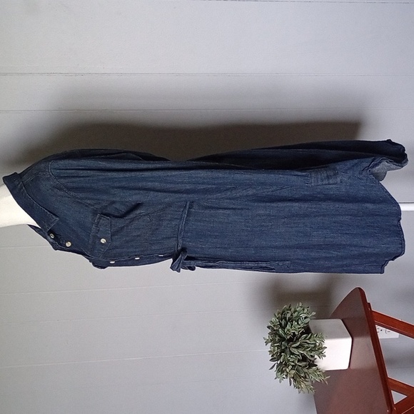 Universal Threads Dark Denim Shirt Dress Size Large - Picture 4 of 12